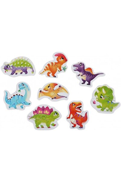 CUBIKA Puzzle s dinosaury 8 v 1, 16 dílků