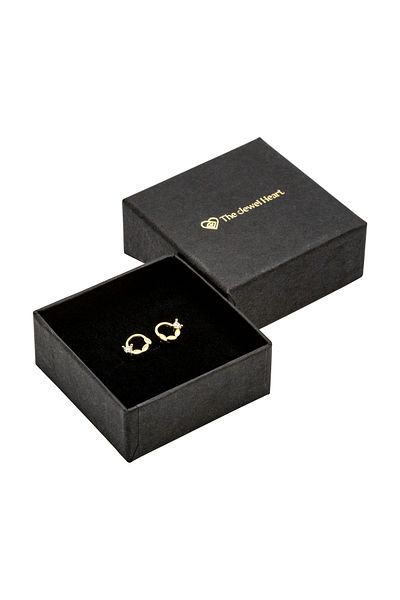 The Jewel Heart Love Earrings - 925 Silver with 14K Gold Plated