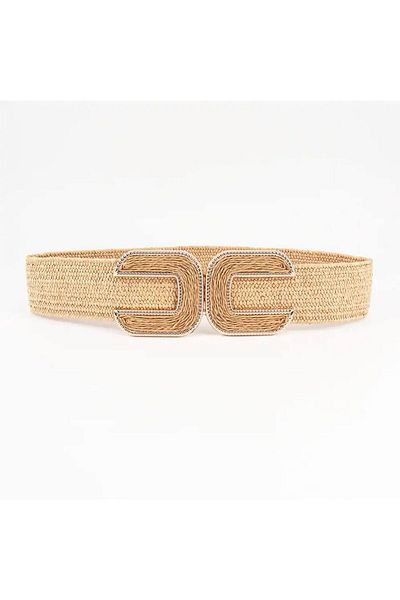 MODAM HİFA Imported Elastic Straw Women's Belt Dress Belt Shirt Belt Coat Belt