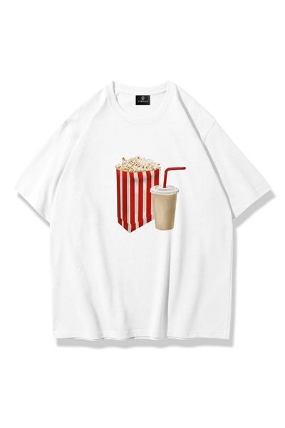 Trendiz Women's Popcorn Tshirt White