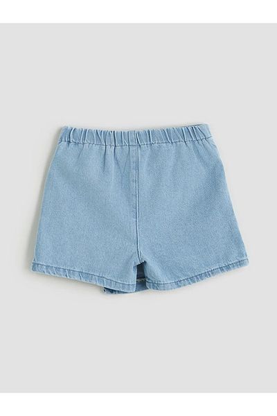 LC Waikiki Pantaloni scurți pentru fete cu broderie Indigo LCW Kids