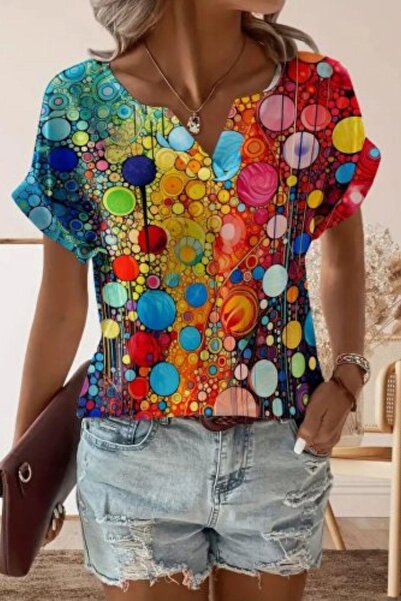 Mossta Bluză din jerseu cu decolteu în V - cu model