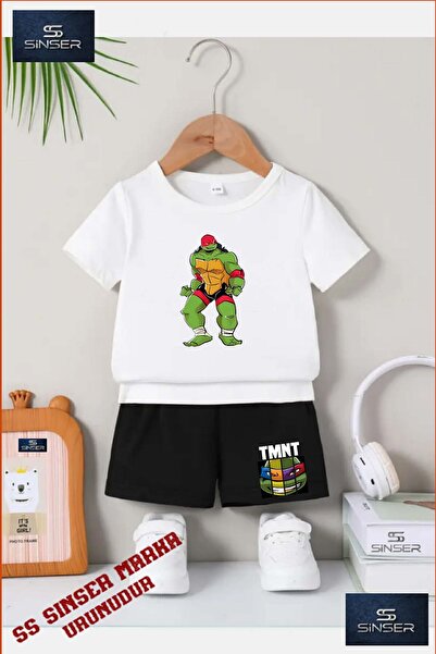 SS SİNSER Tricou cu gât rotund cu imprimeu special pentru copii UNISEX „NINJA...