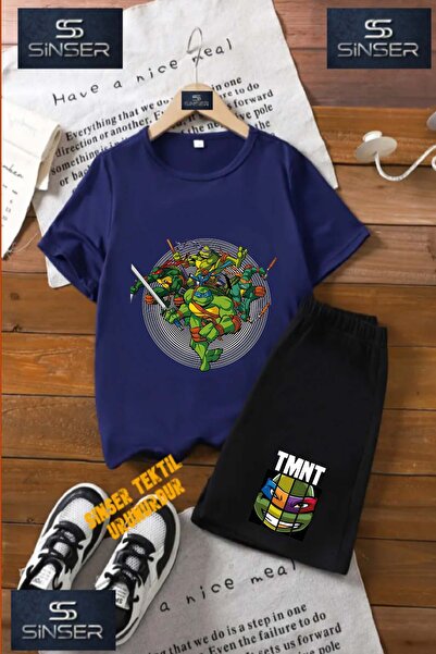 SS SİNSER Tricou cu gât rotund cu imprimeu special pentru copii „NINJA IN THE...