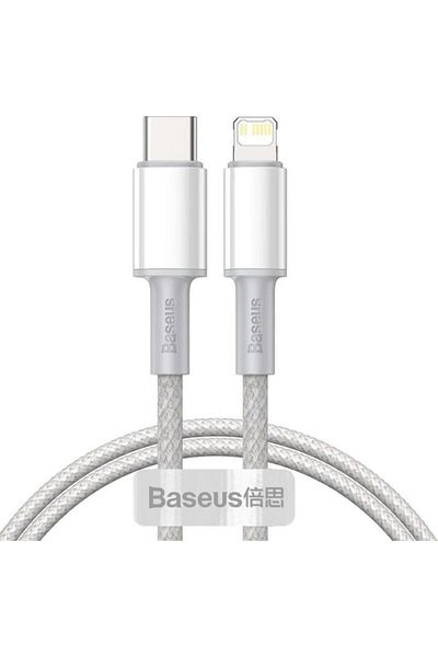 Baseus Cablu Date si Incarcare Baseus USB Type-C la Lightning, 2 m, 20W,CATLGD-A02, Alb