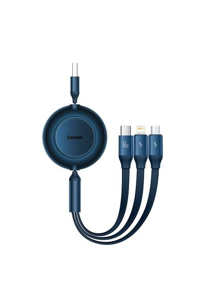 Baseus Cablu de date 3 in 1 Baseus Bright Mirror 2, 66W, 1.1m, Albastru