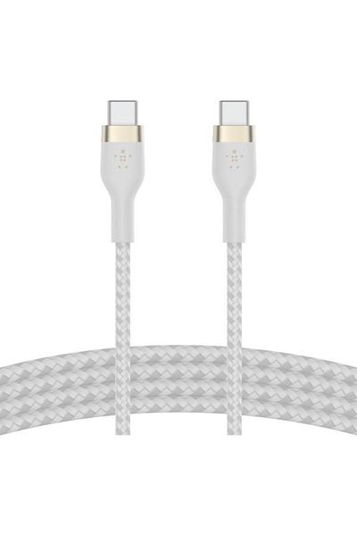 Belkin Belkin BOOST CHARGE PRO Flex USB-C to USB-C 2.0 Cable, Silicone Braided, 2M, White