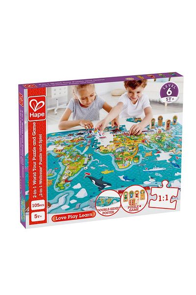 Hape Puzzle 2-in-1 Hape - Turul Lumii