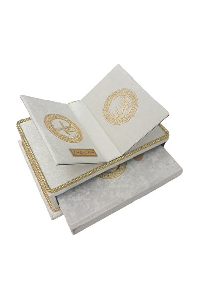 YİGİTECH Dini Hediye Masa Üstü Rahleli Kadife Kaplı Sandıklı Kuranı Kerim Set...