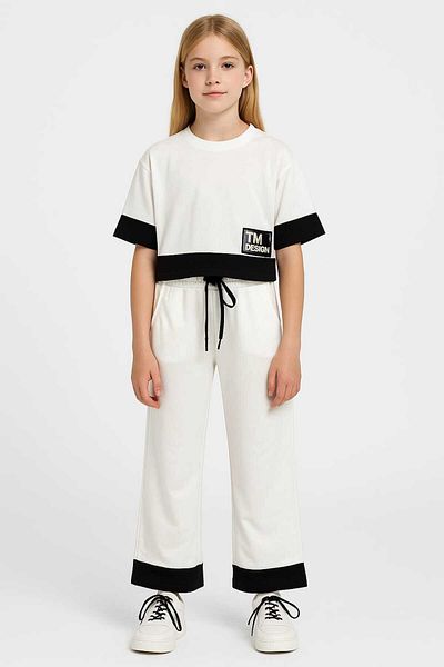 Midani Store Girl's Short Sleeve 100% Cotton Tracksuit Set 8 -16 Years
