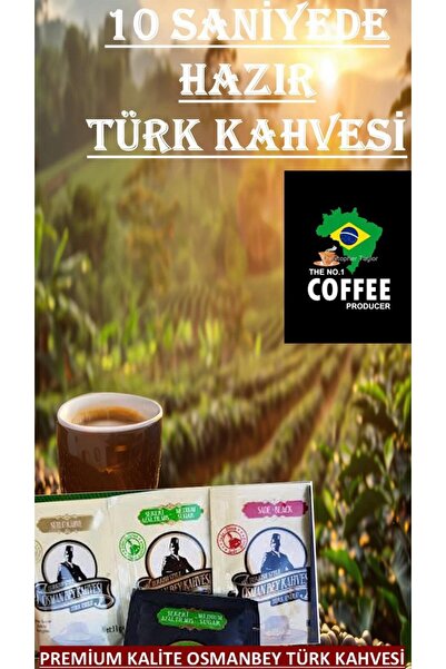 OSMAN BEY KAHVESİ 10 SANİYEDE HAZIR TÜRK KAHVESİ 10'lu paket- 10 adet kahve bardagı hediyedir. ORTA ŞEKERLİ VE SÜTLÜ