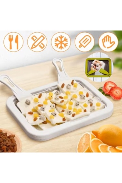 Genel Markalar Ev Tipi Spatulalı Kore Tarzı Rulo Dondurma Tavası Yoğurt Dondu...
