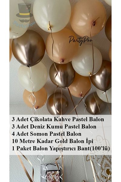 PartyPoo Bride to Be 3 Chocolate 3 Sea Sand 4 Salmon Pastel Balloon Set – Bachelorette and Party Ornament