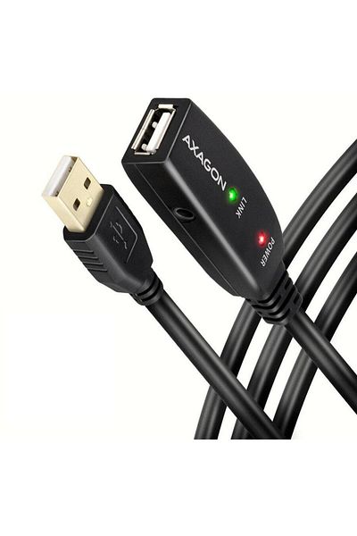 Axagon AXAGON ADR-220 cable, 20m extension cable, active, USB-A male - USB-A female, Black
