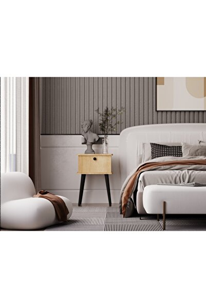 melura home LUNARİS KOMODİN SAFİR MEŞE %100 MDF OVAL KENAR LAKE BOYALI AHŞAP ...