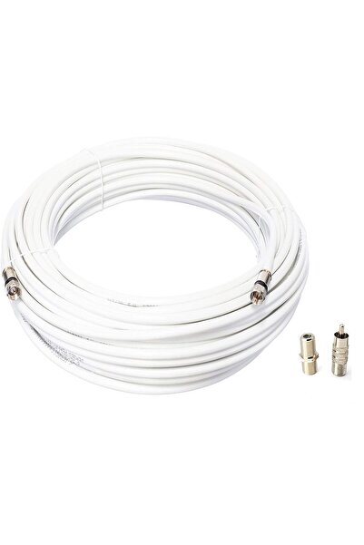Bogadini Coaxial TV Cable 20 M, F Type Connectors, For Digital Signal, White