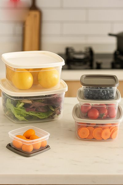 Destpak 6 Storage Containers - Nested - Extra Quality - Deep Freezer Compatible