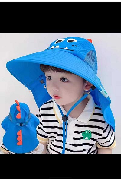 EMKSHOP Uv Protection Extra Wide Children's Hat with Whistle (3-10 Years) (Breathable Fabric)