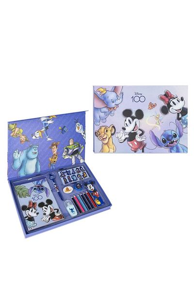 Disney Set de 100 de articole de papetărie pentru copii, dimensiuni: 37,5 cm x 25 cm x 3 cm