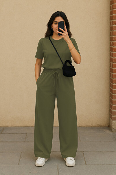 BARLİZ Women's New Trend Model Summer Combed Cotton Suit