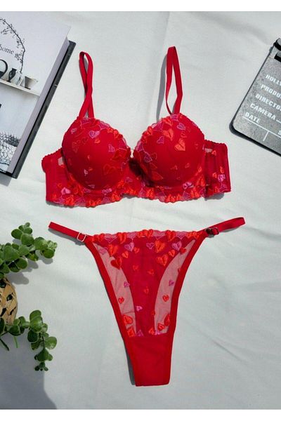 CES'Y LİNGERİE Sexy Daily Stylish Bra Set with Tight Supported Push-Up Bones