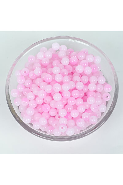 yfhobi 25 gram - 6 mm Parlak Pembe Tonları Yuvarlak Desen Plastik Boncuk (25 ...