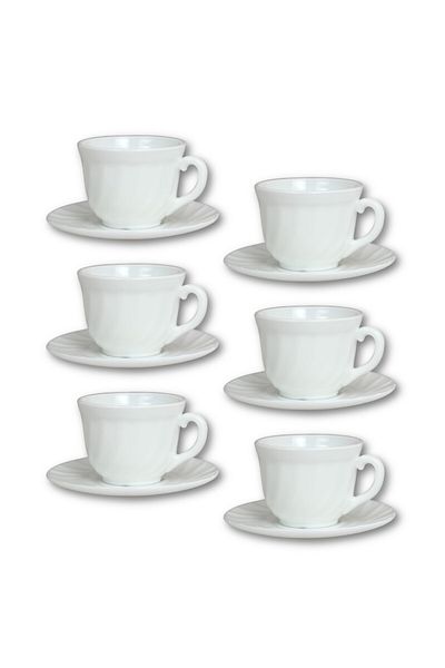 Houzi 12 Piece Cup & Saucer Set Opal ware