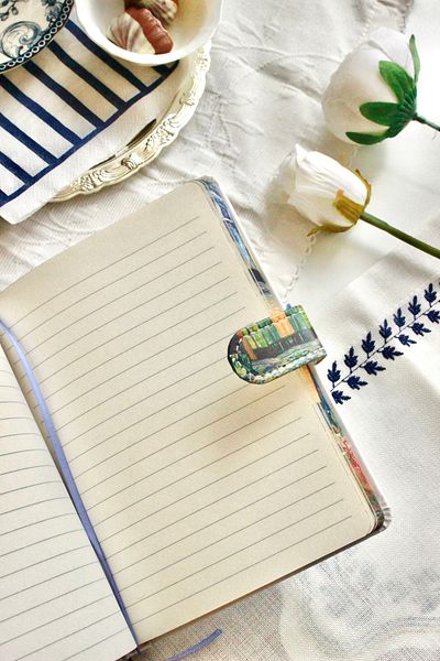 Nova Crafts White Hard Cover Van Gogh Notebook Hard Cover Magnet Notebook Cafe Terrace