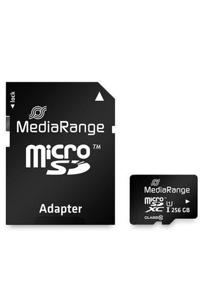 MediaRange MediaRange MR946 memory card, 256GB, microSDXC, UHS-1, Class 10, SD adapter included