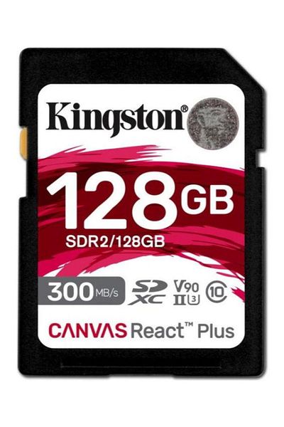 Kingston Kingston Canvas React Plus SDXC Memory Card, 128GB, UHS-II U3, Class 10, V90