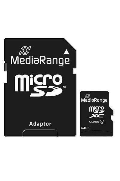 MediaRange MediaRange MR955 memory card, microSDHC, 64 GB, class 10 + SD adapter