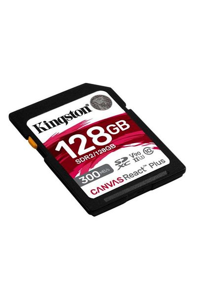 Kingston Kingston Canvas React Plus SDXC Memory Card, 128GB, UHS-II U3, Class 10, V90