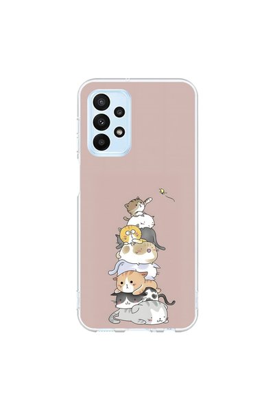 Dali Design Samsung Galaxy A23 Compatible Transparent Case with Kedişler 1 De...
