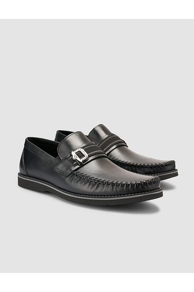 Cabani 100% Genuine Leather Black Men's Loafer