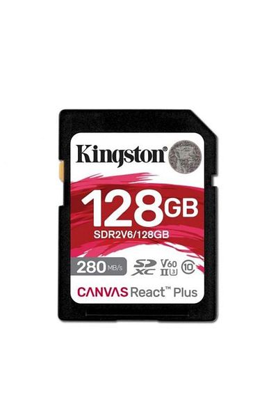 Kingston Card de memorie Kingston Canvas React Plus SDXC, 128GB, UHS-II U3, Clasa 10, V60