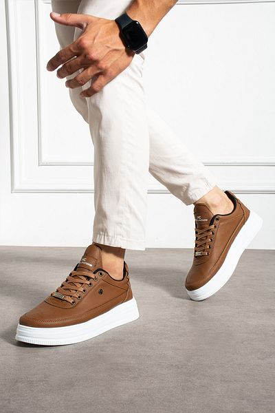 MCLACOS Men's Sneaker Casual Sports Shoes High Sole Tan - Comfortable Design X7