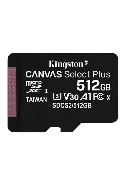 Kingston Kingston Canvas Select Plus MicroSD memory card, 512GB, UHS-I, Class 10 + SD Adapter