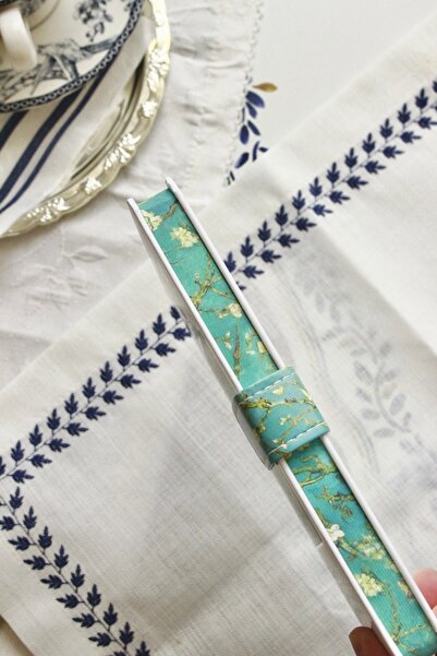 Nova Crafts غلاف صلب أبيض دفتر فان جوخ دفتر ملاحظات من خشب اللوز دفتر فان جوخ بغطاء صلب دفتر ملاحظات مغناطيسي