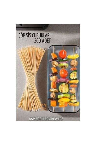 shopwave Garbage Skewers Catering Sticks Bamb 200 Pcs