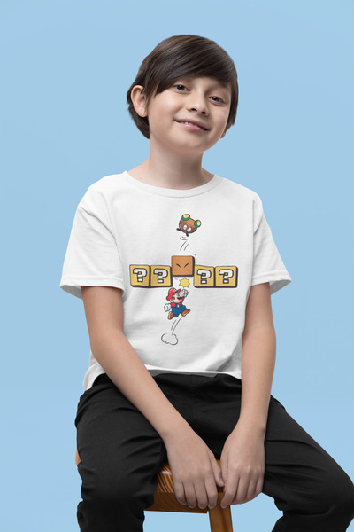 SEVBANO تي شيرت للأطفال مطبوع عليه سوبر ماريو للجنسين (1-12 سنة)