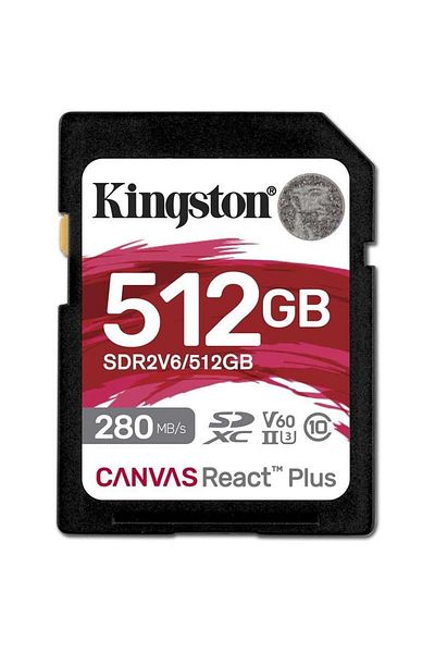Kingston Card memorie SDXC Kingston Canvas React Plus, 512 GB, Clasa 10, V60, UHS-II U3