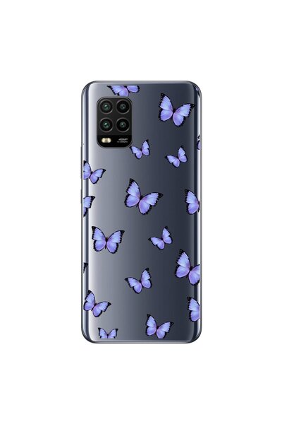 Dali Design Xiaomi Mi 10 Lite Compatible Transparent Case with Butterfly 3 De...