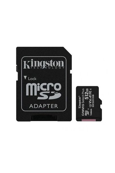 Kingston Kingston Canvas Select Plus MicroSD memory card, 512GB, UHS-I, Class 10 + SD Adapter
