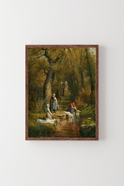 epiqart Laundress Women - Wooden Patterned Frame