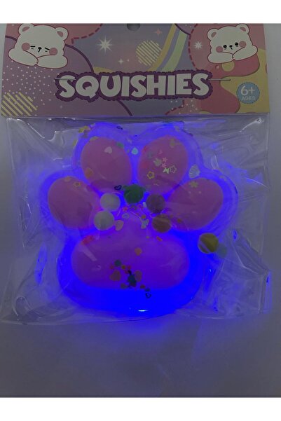 Twins Stars 1 ADET IŞIKLI Kedi Patisi Squishy Oyuncağı Sukuşi (BÜYÜK BOY)