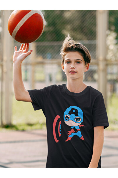 SEVBANO تي شيرت للأطفال مطبوع عليه فيلم كابتن أمريكا للجنسين (1-12 سنة)