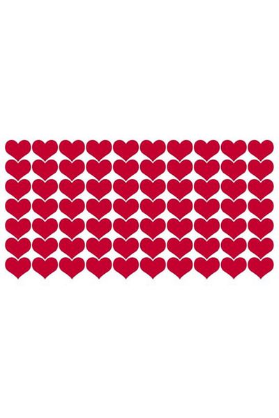 hediyenebak Red Heart Shaped Sticker Label Gift Packaging Label 2.5X2.5Cm 100Pcs