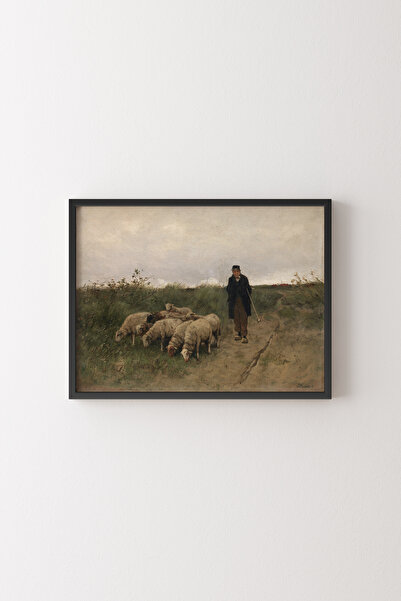 epiqart Shepherd and Sheep - Black Frame