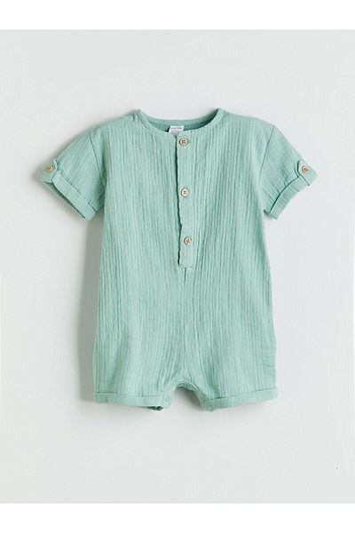 LC Waikiki Crew Neck Baby Boy Muslin Jumpsuit