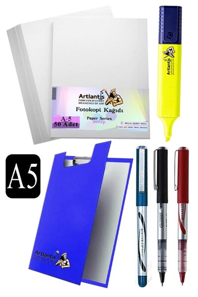 Artlantis قلم سيكرتاري A5 مع غطاء 3 ألوان A5 ورق تصوير أبيض 50 قطعة قلم تحديد...
